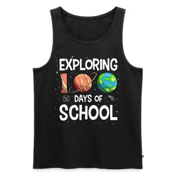 100 Days of School Space Planet Astronaut - Men's Premium Organic Tank Top - black - Front - Michal (187cm)