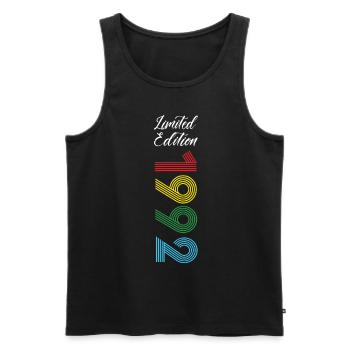 Limited Edition 1992 - Men's Premium Organic Tank Top - black - Front - Michal (187cm)