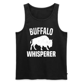 Buffle Bison Buffle Amérindien - Débardeur bio Premium Homme - noir - Devant - Michal (187cm)