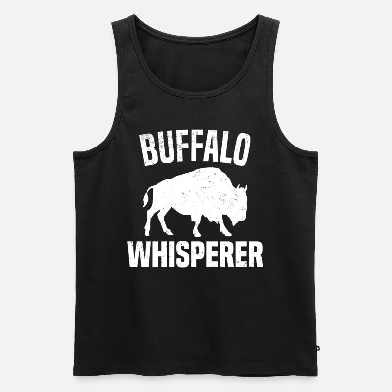 Büffel Bison Ochse Indianer Amerikanisch - Männer Premium Bio Tank Top - Schwarz