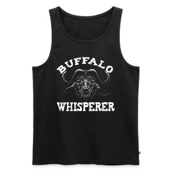 Buffle Bison Buffle Amérindien - Débardeur bio Premium Homme - noir - Devant - Michal (187cm)