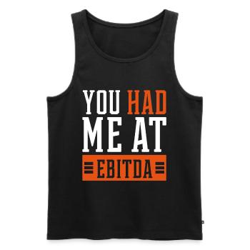 You Had Me at EBITDA - Accountant Funny Gift - Men's Premium Organic Tank Top - black - Front - Michal (187cm)