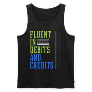 Fluent In Debits And Credits - Accountant Funny - Men's Premium Organic Tank Top - black - Front - Michal (187cm)
