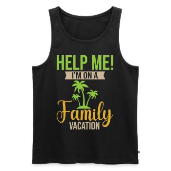Family Vacation 2023 - Help Me I'm On A Family Vac - Männer Premium Bio Tank Top - Schwarz - Vorne - AI Model Male 178 light (178cm)