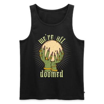 Crystal ball divination clairvoyant funny saying - Men's Premium Organic Tank Top - black - Front - AI Model Male 178 light (178cm)