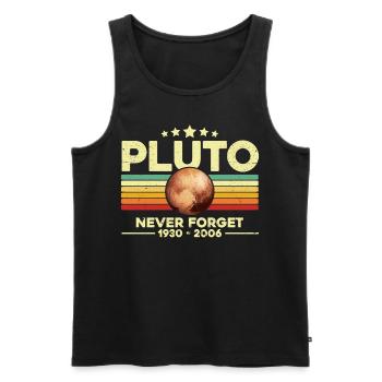 Pluto Never Forget - Men's Premium Organic Tank Top - black - Front - AI Model Male 178 light (178cm)