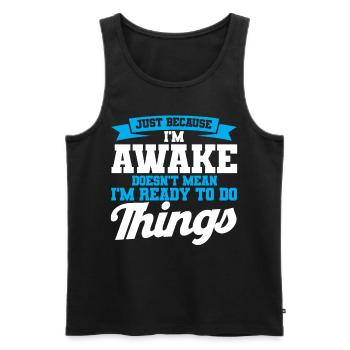 Zwillinge - Männer Premium Bio Tank Top - Schwarz - Vorne - AI Model Male 178 light (178cm)