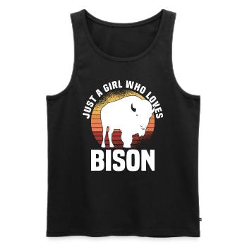 Büffel Bison Ochse Indianer Amerikanisch - Männer Premium Bio Tank Top - Schwarz - Vorne - AI Model Male 178 light (178cm)