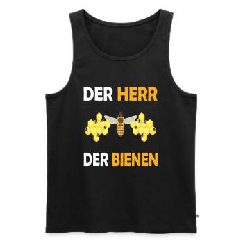 Bienenzucht und Honig - Männer Premium Bio Tank Top - Schwarz - Vorne - Michal (187cm)
