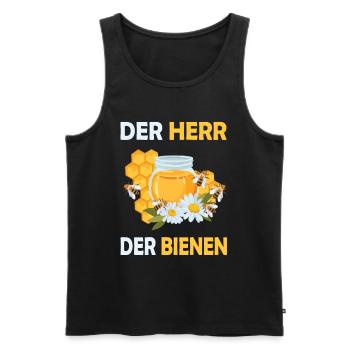 Bienenzucht und Honig - Männer Premium Bio Tank Top - Schwarz - Vorne - Michal (187cm)
