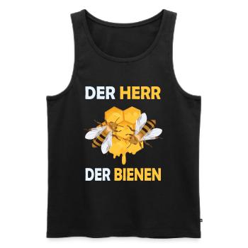 Bienenzucht und Honig - Männer Premium Bio Tank Top - Schwarz - Vorne - Michal (187cm)