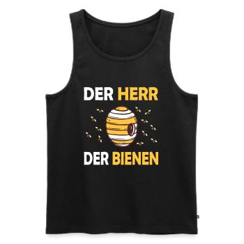 Bienenzucht und Honig - Männer Premium Bio Tank Top - Schwarz - Vorne - Michal (187cm)