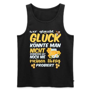 Bienenzucht und Honig - Männer Premium Bio Tank Top - Schwarz - Vorne - Michal (187cm)