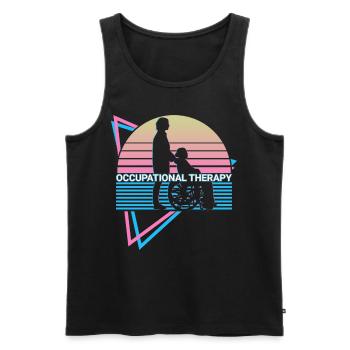 Occupational Therapy Retro - Men's Premium Organic Tank Top - black - Front - AI Model Male 178 light (178cm)
