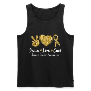 Cadeau Cancer du sein Cancer du sein Rose - Débardeur bio Premium Homme - noir - Devant - AI Model Male 178 light (178cm)