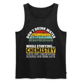 Ne buvez pas d’eau pendant vos études en microbiologie - Débardeur bio Premium Homme - noir - Devant - Michal (187cm)