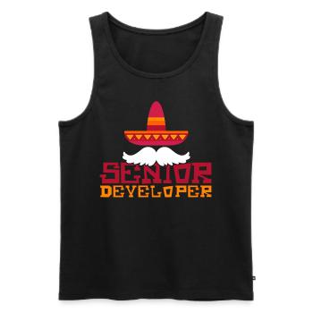 Senior Developer Programming Programmer - Männer Premium Bio Tank Top - Schwarz - Vorne - AI Model Male 178 light (178cm)