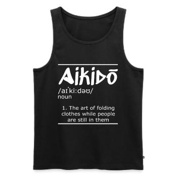 Aïkido Japon Taekwondo Karaté Arts Martiaux Aïkido - Débardeur bio Premium Homme - noir - Devant - Michal (187cm)