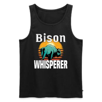 Buffalo Bison Ox Indian American - Men's Premium Organic Tank Top - black - Front - Michal (187cm)