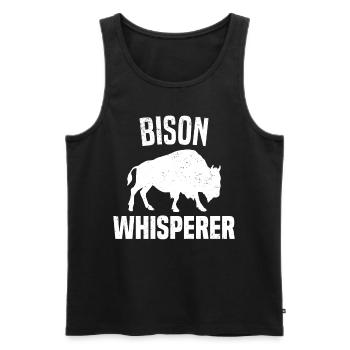 Buffalo Bison Ox Indian American - Men's Premium Organic Tank Top - black - Front - Michal (187cm)