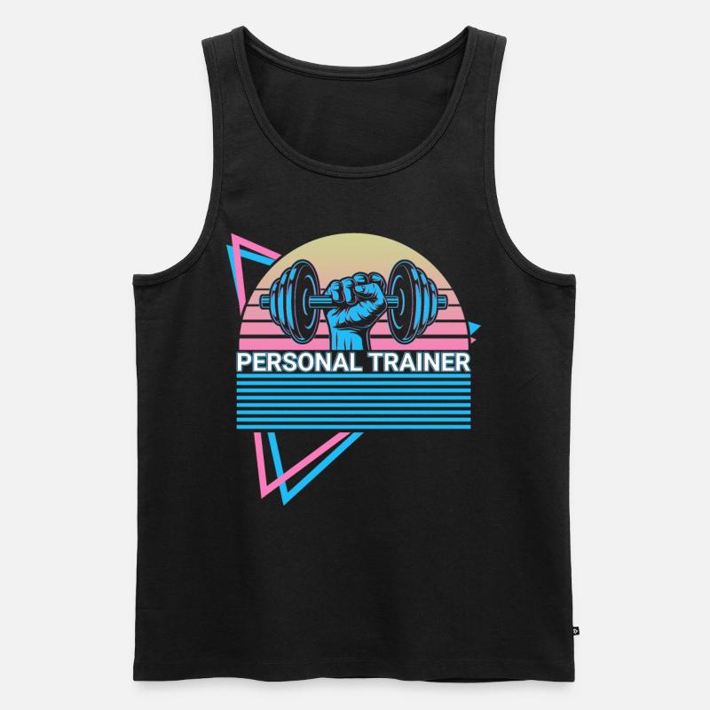 Personal Trainer Retro - Männer Premium Bio Tank Top - Schwarz