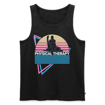 Physiotherapie Retro - Männer Premium Bio Tank Top - Schwarz - Vorne - Michal (187cm)