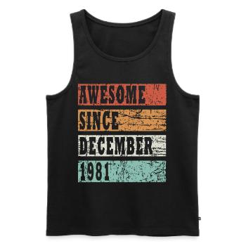 1981 geboren Im Dezember Retro Geschenkidee - Männer Premium Bio Tank Top - Schwarz - Vorne - AI Model Male 178 light (178cm)