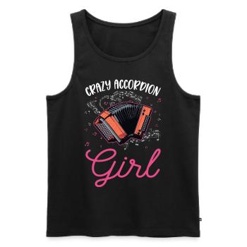 Crazy Accordion Girl Accordéoniste - Débardeur bio Premium Homme - noir - Devant - Michal (187cm)