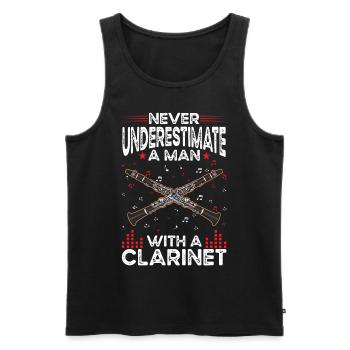 Clarinettes Homme Clarinettiste Clarinettiste - Débardeur bio Premium Homme - noir - Devant - Michal (187cm)