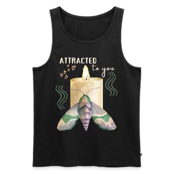 Valentine's Day Moth Candle Funny Love Saying - Men's Premium Organic Tank Top - black - Front - Michal (187cm)