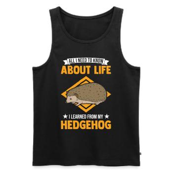 Igel Geschenk Stacheligel - Männer Premium Bio Tank Top - Schwarz - Vorne - Michal (187cm)