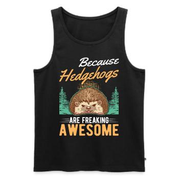 Because Hedgehogs are freaking awesome Igel - Men's Premium Organic Tank Top - black - Front - Michal (187cm)
