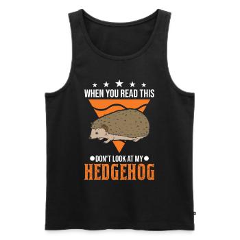 Hedgehog Gift Stacheligel - Men's Premium Organic Tank Top - black - Front - Michal (187cm)