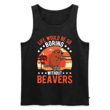 Beaver Gift Beaver Dam - Men's Premium Organic Tank Top - black - Front - Michal (187cm)