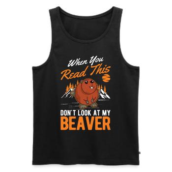 Beaver Beaver Dam Gift Beaver - Men's Premium Organic Tank Top - black - Front - Michal (187cm)
