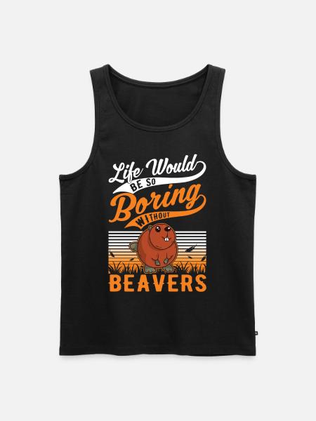 Biber Geschenk Biberdamm - Männer Premium Bio Tank Top - Schwarz
