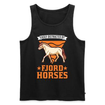 Fjord Horse Gift Norwegian Horse Fjord Horse - Men's Premium Organic Tank Top - black - Front - AI Model Male 178 light (178cm)