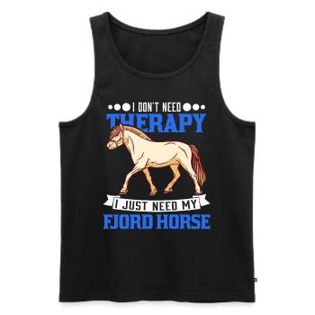 Fjord Horse Therapy Cheval norvégien Cheval de fjord - Débardeur bio Premium Homme - noir - Devant - Michal (187cm)