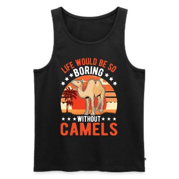 Kamel Geschenk Dromedar Camel Großkamel - Männer Premium Bio Tank Top - Schwarz - Vorne - Michal (187cm)