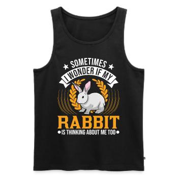 Rabbit Rabbit Rabbit - Men's Premium Organic Tank Top - black - Front - AI Model Male 178 light (178cm)