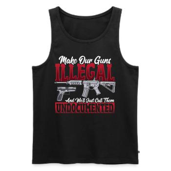 2nd Amendment Gun Rights Gun Lover - Men's Premium Organic Tank Top - black - Front - AI Model Male 178 light (178cm)