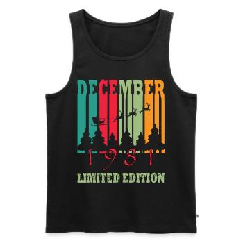 1981 geboren Im Dezember Retro Geschenkidee - Männer Premium Bio Tank Top - Schwarz - Vorne - AI Model Male 178 light (178cm)