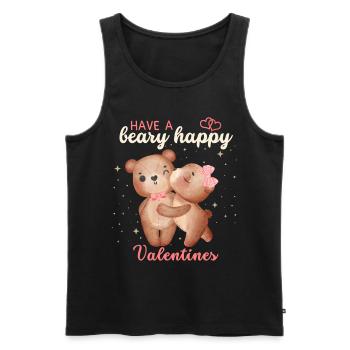 Valentine's Day Bears, Teddy Bears, Love Love, Saying - Men's Premium Organic Tank Top - black - Front - AI Model Male 178 light (178cm)