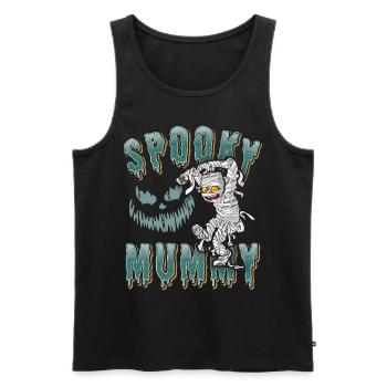 Momie Bande Dessinée, Drôle De Dicton, Motif D’halloween - Débardeur bio Premium Homme - noir - Devant - AI Model Male 178 light (178cm)