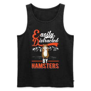 Easily distracted by Hamsters Goldhamster - Men's Premium Organic Tank Top - black - Front - Michal (187cm)