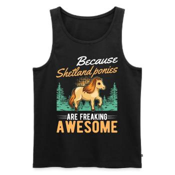 Because Shetland Ponies are freaking awesome - Männer Premium Bio Tank Top - Schwarz - Vorne - AI Model Male 178 light (178cm)
