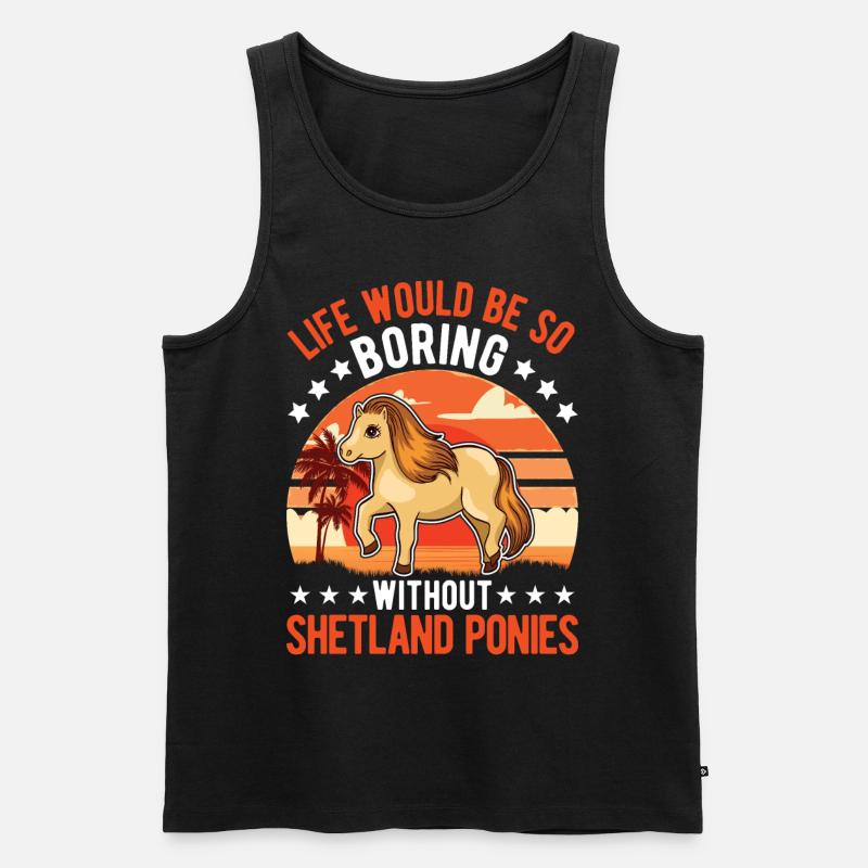 Shetland Pony Geschenk Shetty - Männer Premium Bio Tank Top - Schwarz
