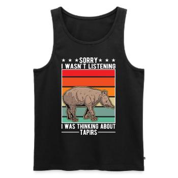 Tapir Cadeau Tapir des plaines Tapirdae Tapir - Débardeur bio Premium Homme - noir - Devant - Michal (187cm)