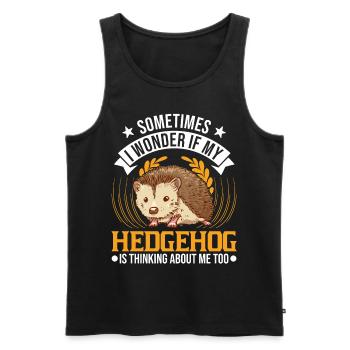 Igel Geschenk Stacheligel - Männer Premium Bio Tank Top - Schwarz - Vorne - Michal (187cm)
