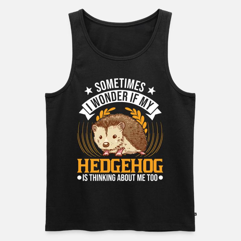 Igel Geschenk Stacheligel - Männer Premium Bio Tank Top - Schwarz